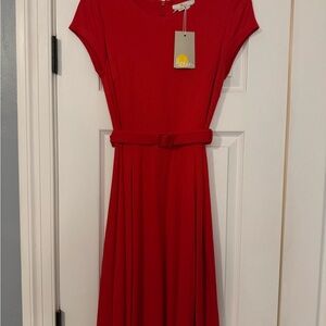 Red Belted Dress by Boden